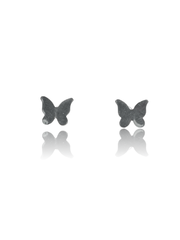 Broqueles mariposas platinadas